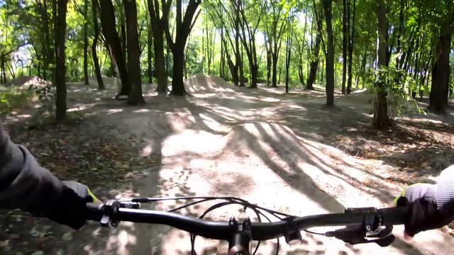 MTB bicycle on the trail in the bike park