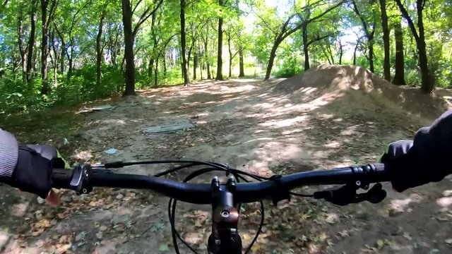 MTB bicycle on the trail in the bike park