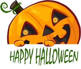 vector Halloween pumpkin. Happy Halloween pumpkin face isolated on white background.