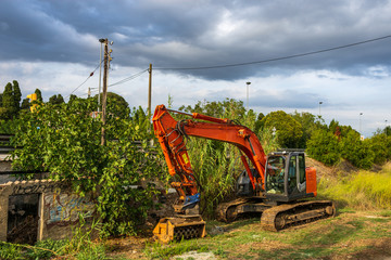 Big orange Excavator