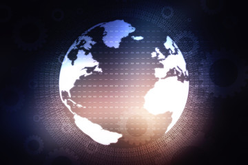 2d illustration world map abstract background