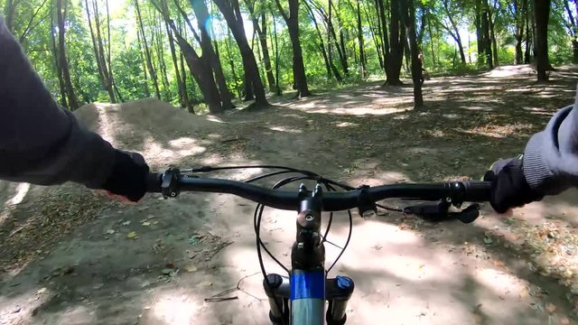 MTB bicycle on the trail in the bike park