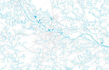 Rich detailed vector map of Greenville, North Carolina, USA