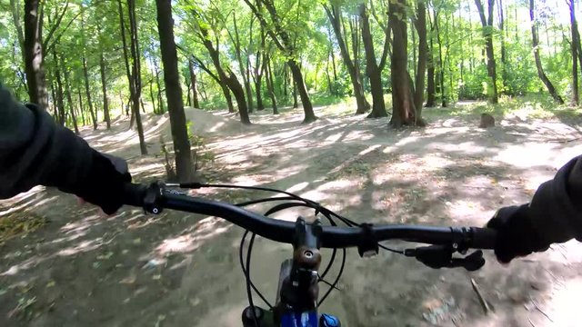 MTB bicycle on the trail in the bike park