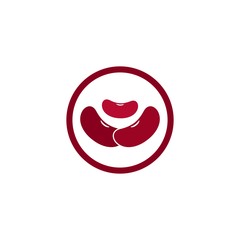 Red kidney beans template logo vector icon illustration design 