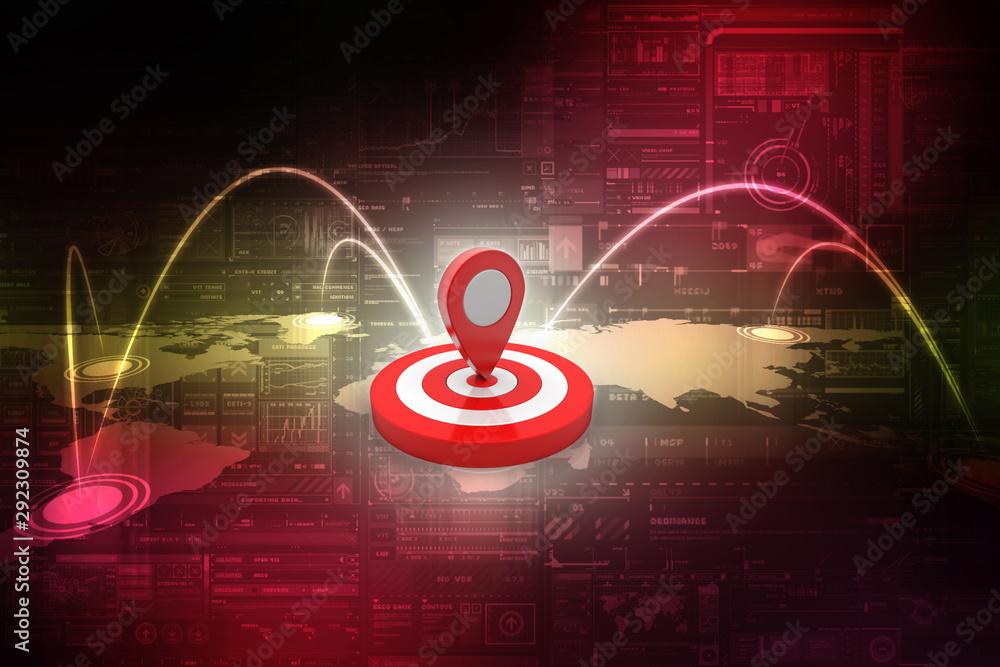 Poster 3d rendering travel and navigation planning