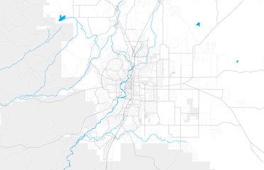 Rich detailed vector map of Bend, Oregon, USA