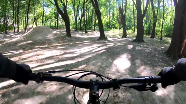 MTB bicycle on the trail in the bike park
