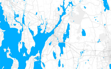 Rich detailed vector map of Fall River, Massachusetts, USA