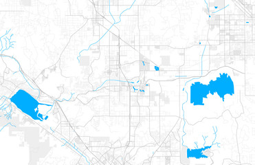 Rich detailed vector map of Menifee, California, USA
