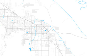 Rich detailed vector map of Indio, California, USA
