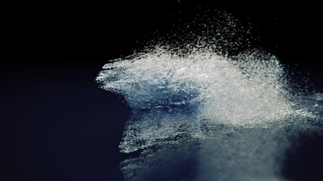 morphing water on black background