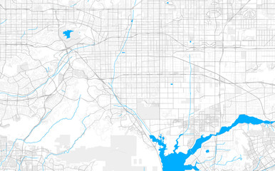 Rich detailed vector map of Chino, California, USA