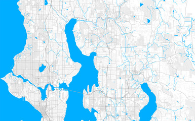 Naklejka premium Rich detailed vector map of Kirkland, Washington, USA