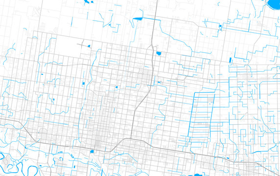 Rich detailed vector map of Edinburg, Texas, USA