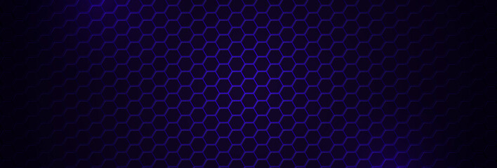 Abstract neon background with violet light, line and texture. Vector banner design in dark night colour