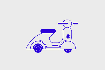Flat design illustration of vintage scooter