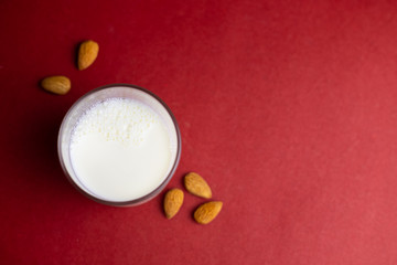 Milk in a glass. Healthy eating concept