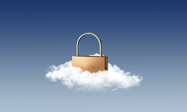 Cloud Daten Sicherheit &ndash; Vorh&auml;ngeschloss auf einer Wolke