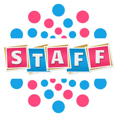 Staff Blue Pink Dots Blocks Circular 