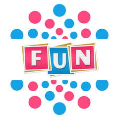 Fun Blue Pink Dots Blocks Circular 