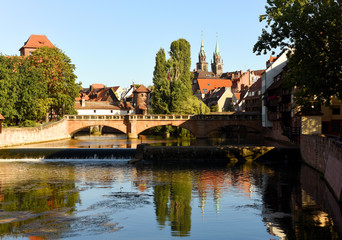 Nuremberg cityscape. Nuremberg old city, Bavaria, Germany.