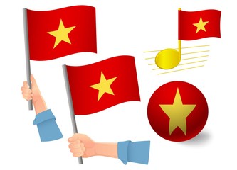 Vietnam flag icon set