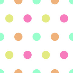  Seamless pattern: isolated funny multicolored circles. Fashionable polka dot. illustration. vector.