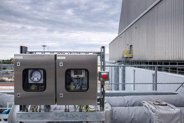 External infrastructure of the microclimate support system at a large industrial site. Air...