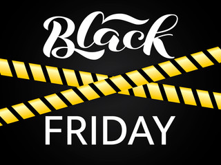 Black friday lettering. Quote for card or banner. Vector illustration