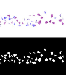 3D illustration of a flower petals flow with alpha layer