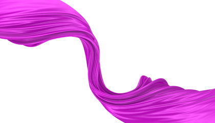 Abstract background of magenta wavy silk or satin. 3d rendering image.