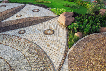 Stone gardens for health in the park.