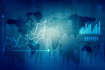 2d rendering Stock market online business concept. business Graph 