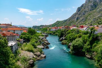 Mostar historic town in yugosavian war. A famous tourist destination in Bosnia and herzegovina...