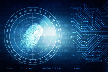 Fingerprint Scanning Technology Concept 2d Illustration