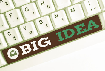 Conceptual hand writing showing Big Idea. Concept meaning Having great creative innovation solution...