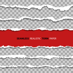 Set Seamless damaged borders on Paper