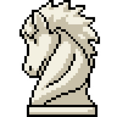 vector pixel art chess knight
