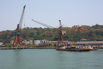 Building works in port, Arabian sea