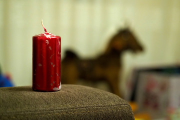 red candles on black background