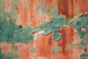 Closeup of rusty metallic door texture