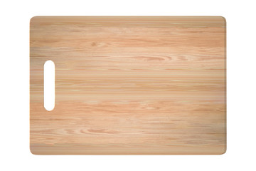 Handmade wood cutting board isolated on white background. Object with clipping path.