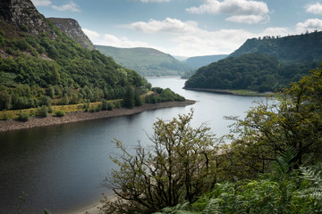 Naklejka na ściany i meble Garreg-Ddu reservoir; Elan Valley; Rhayader; Mid-Wales;