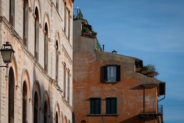 Fototapeta na wymiar Buildings in Trastevere neighborhood, Rome