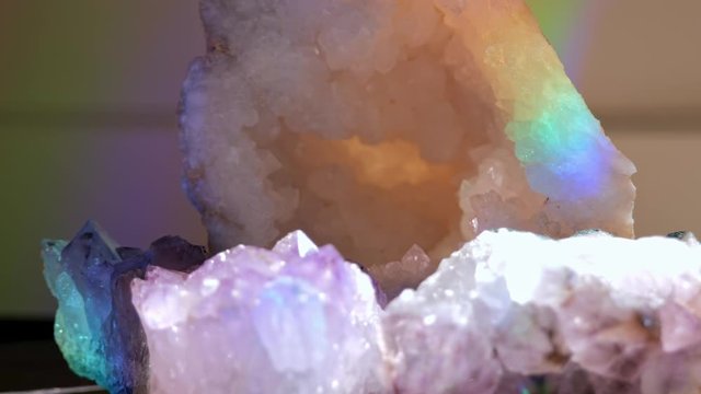 Crystal shinng with all rainbow colors