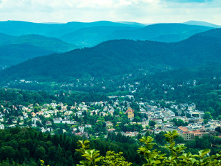 Fototapeta premium Baden Baden, Germany - Aug 3rd, 2019: Baden-Baden is a spa town in southwestern Germany's Black Forest, near the border with France.