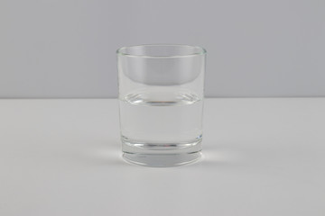 A glass of water for drinking.