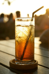 ice tea sunset with space