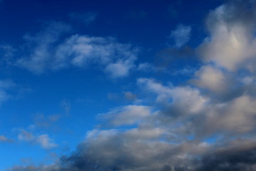 blue sky with white clouds on a summer day